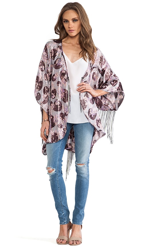 Moonlight Floral Print Kimono