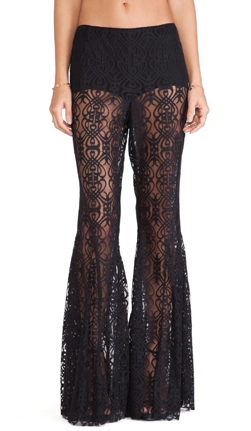 Birds Print Flare Pants