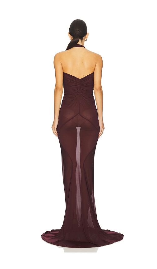  Atlein Neckholder-kleid Mit Rüschen In Burgundy. Größe 34. Also In 36, 38, 40. 
