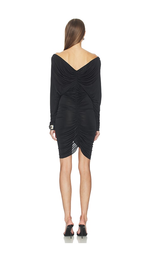  Atlein V Neck Ruched Short Dress In Black. Größe 34/0. Also In 36/2, 38/4, 40/6. 