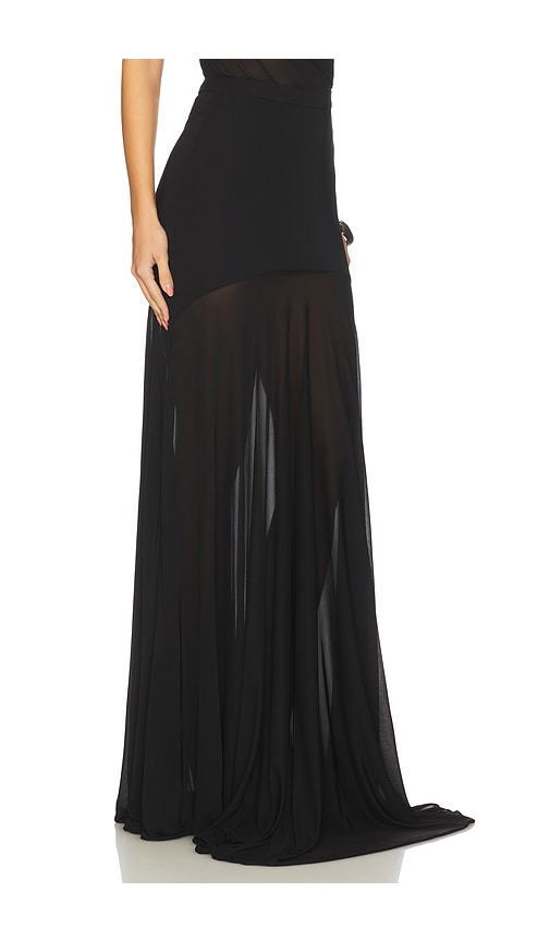 Atlein Long Godet Skirt In Black