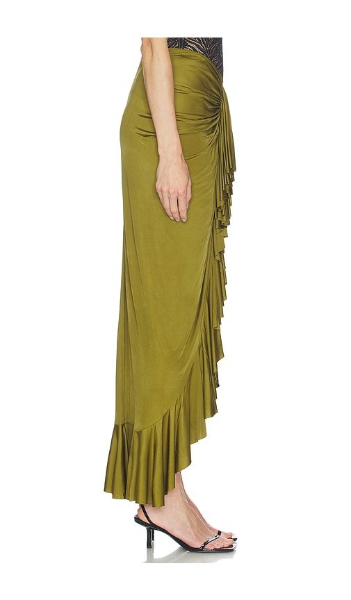  Atlein Langer Rüschenrock In Olive. Größe 36. Also In 38, 40. 