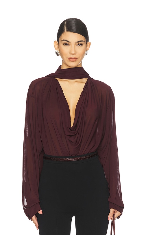 Atlein Draped Collar Blouse