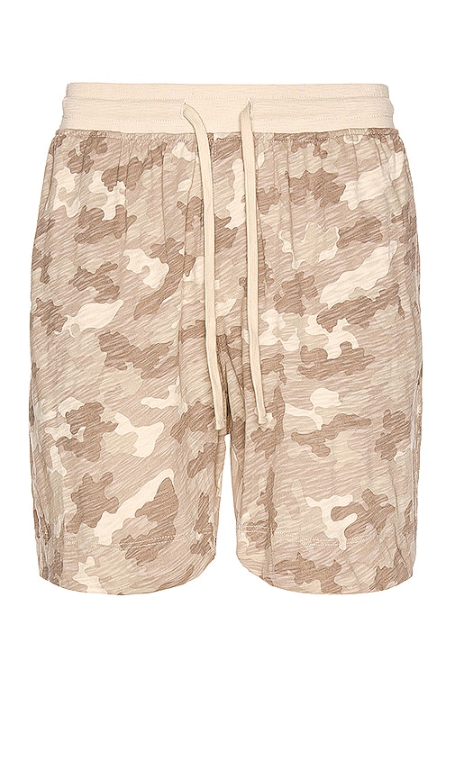 ATM Anthony Thomas Melillo Camouflage Slub Jersey Pull On Short in Coral Stone Camo