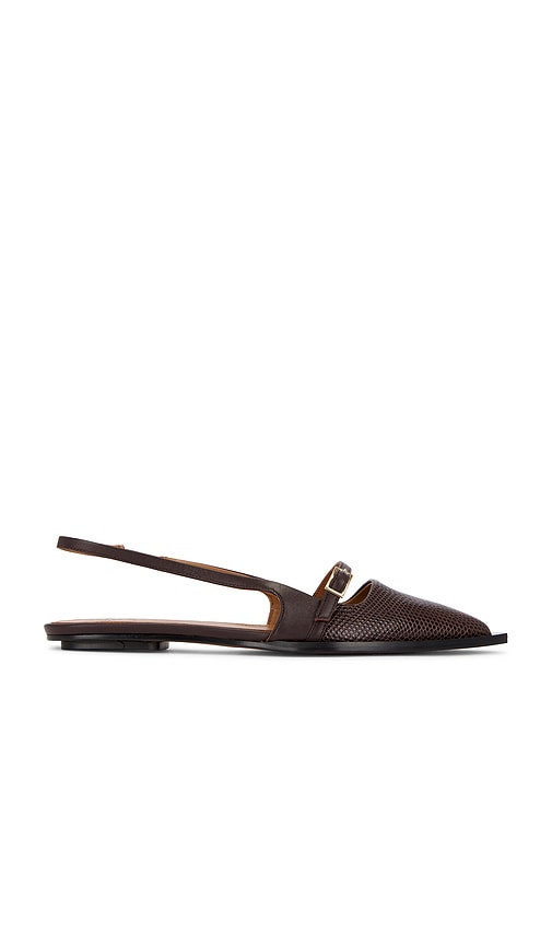 Atp Atelier Cortina Pointed Toe Slingback Flat In Brown