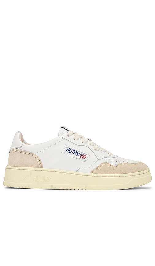 Autry Medalist Low Leather Suede Sneaker in White