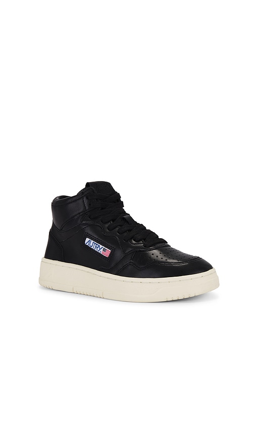 Autry Medalist Mid Sneaker In Goat & Goat Black