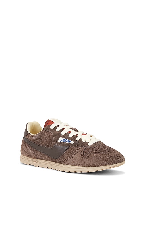 Autry Windspin Tonal Sneakers In Suede And Leather In Brown