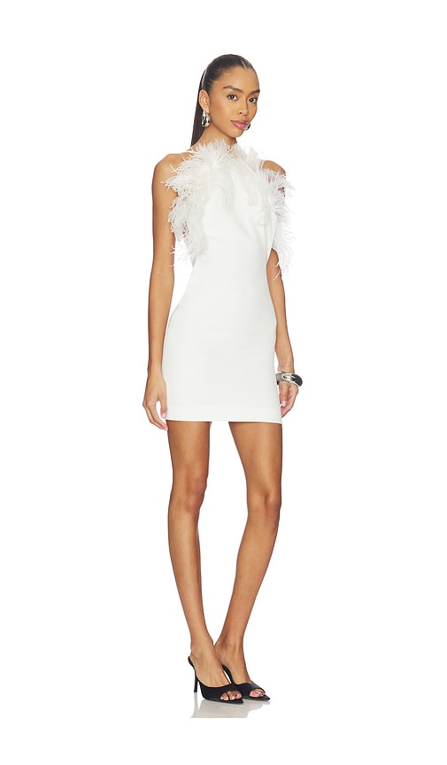 Attico Mini Feather Dress In White