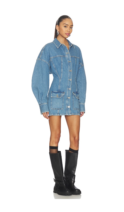 Attico Women Blue Shirt Collar Denim Mini Dress, Xs Luxury Dresses For Women Darveys