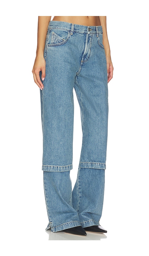 Attico Blue Jeans With Logo Detail On The Pocket And Logo Patch On The Rear In Denim Woman