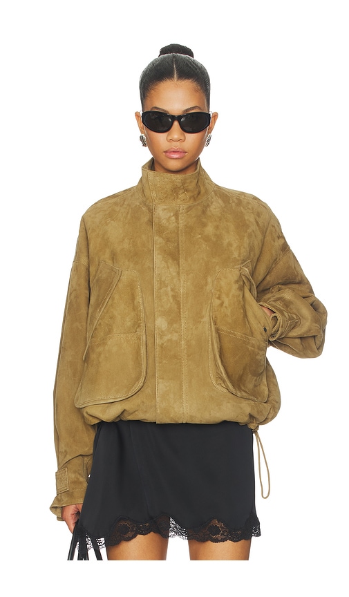 THE ATTICO Suede Bomber Jacket THE ATTICO