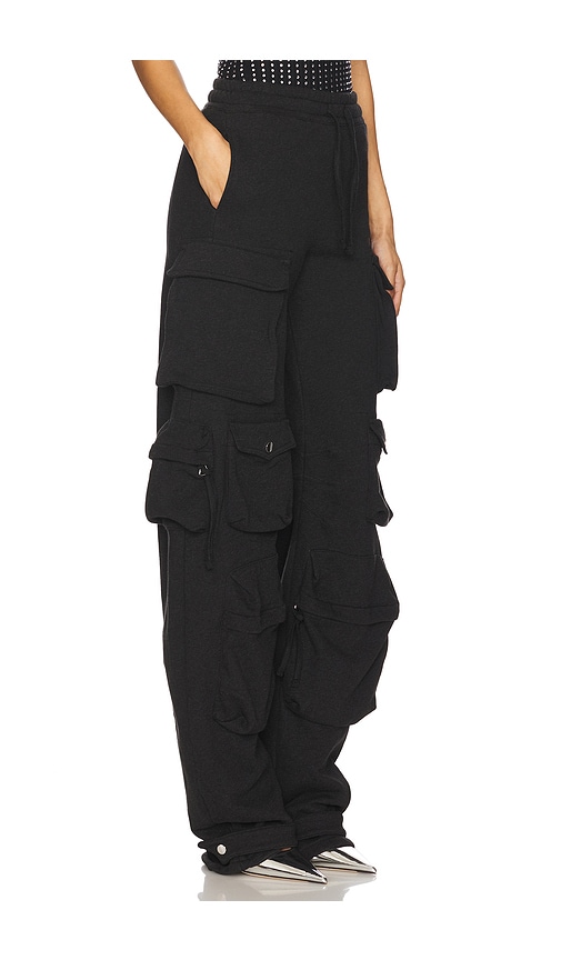 Attico Fern Low-rise Cargo Pants In Black Fade & Brown