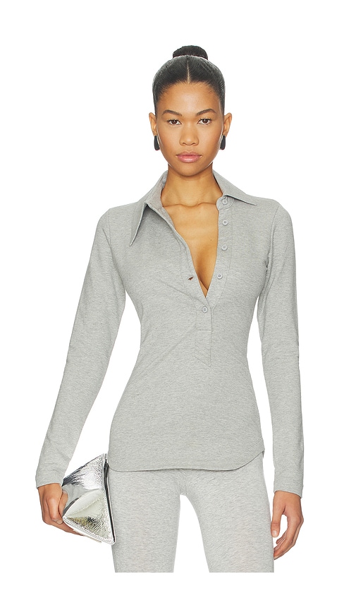 THE ATTICO Long Sleeve Lapel Top