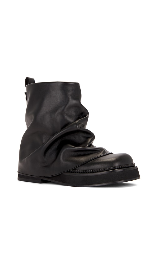 Attico Combat Mini Robin Black Leather Boot In 黑色