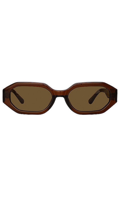 Attico X Linda Farrow Irene Sunglasses In 棕色&黑色
