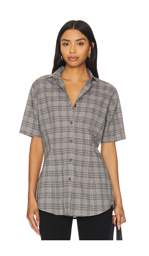 Shop Apres Studio Plaid Tailored Shirt In Grey Plaid