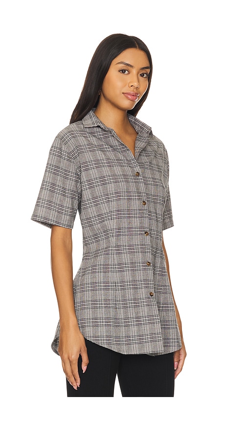 Shop Apres Studio Plaid Tailored Shirt In Grey Plaid