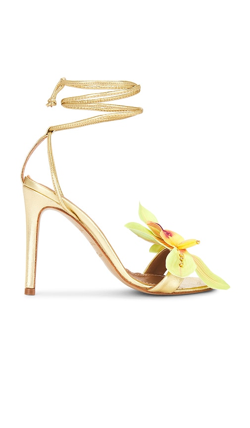 Shop Alameda Turquesa Prudence Heel In Metallic Gold