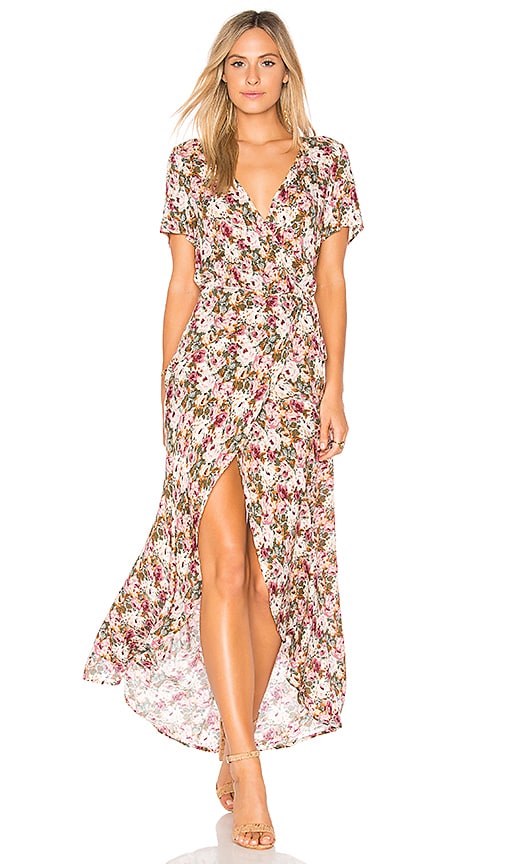 Wild Rose Maxi Wrap Dress