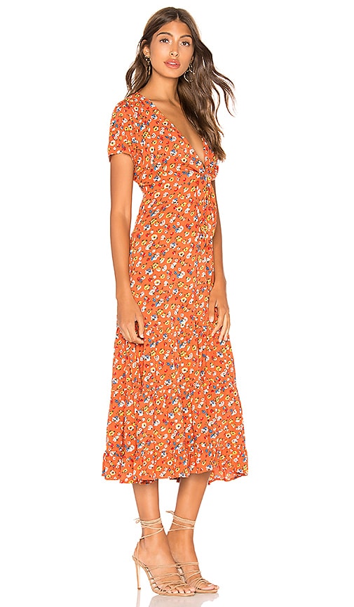 agnes fleur midi dress