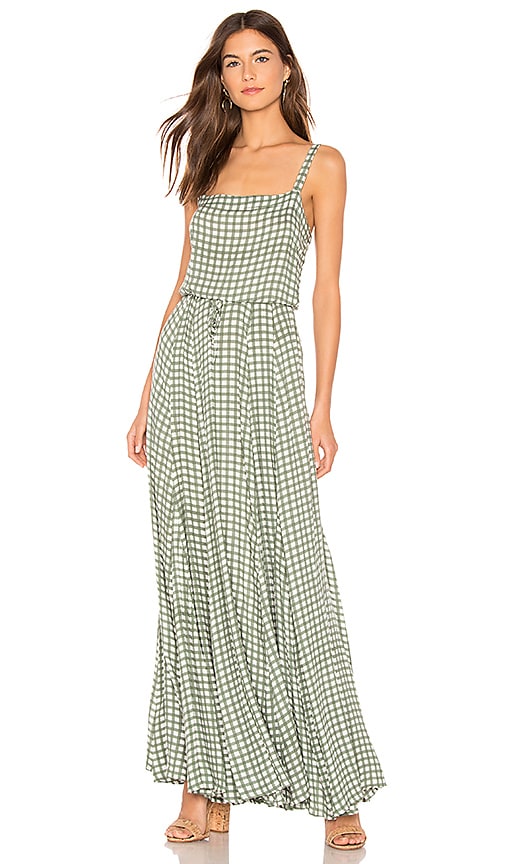 AUGUSTE Gingham Paneled Maxi Dress in 