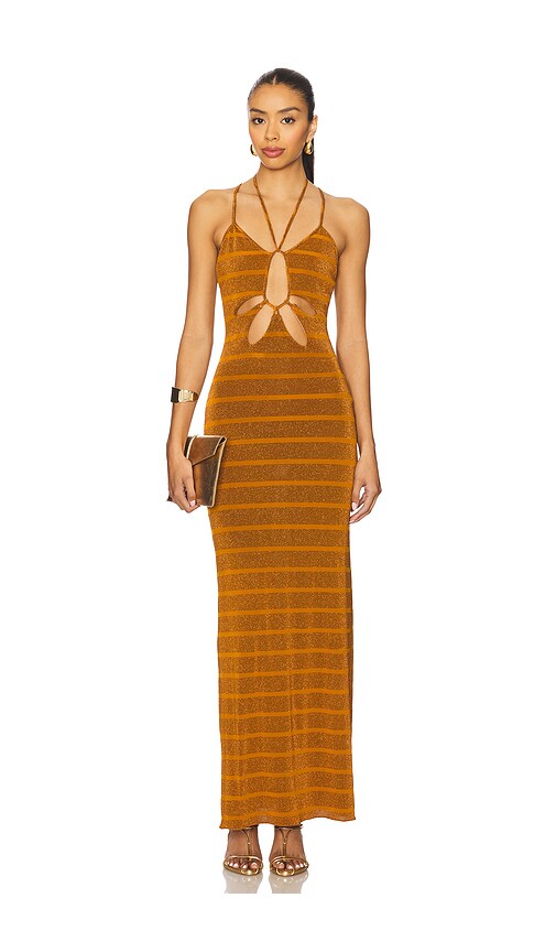AZULU Dalia Dress in Cognac