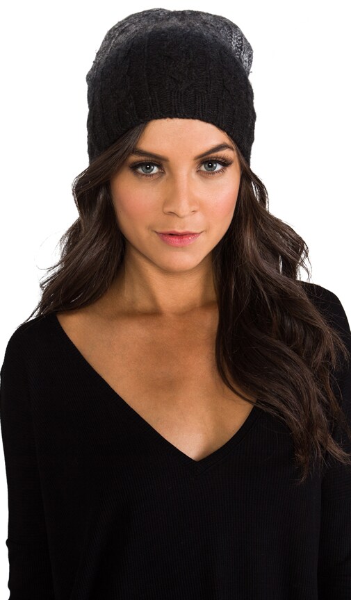 Handknit Dip Dye Cable Beanie