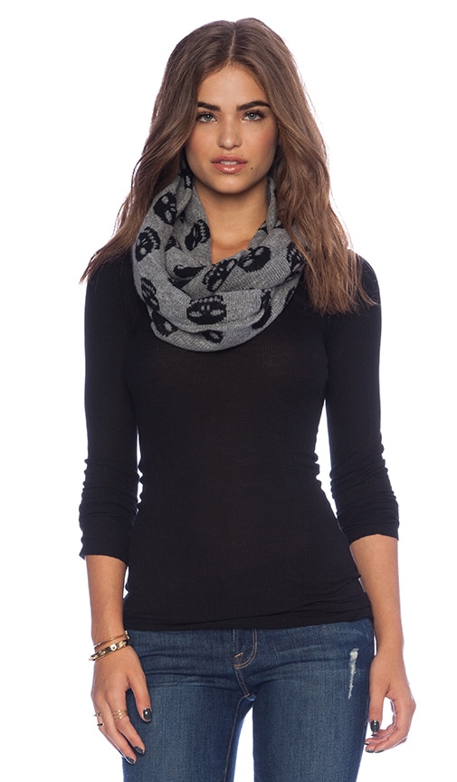 Autumn Cashmere Skull Infinity Scarf in Cement Black REVOLVE