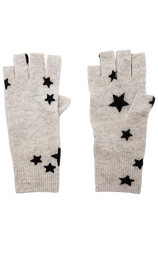 Autumn Cashmere Star Fingerless Gloves in Sleet Black REVOLVE