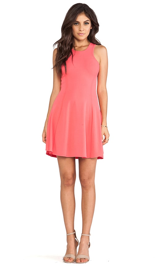 Autumn Cashmere Carved Armhole Fit Flare Dress in Watermelon