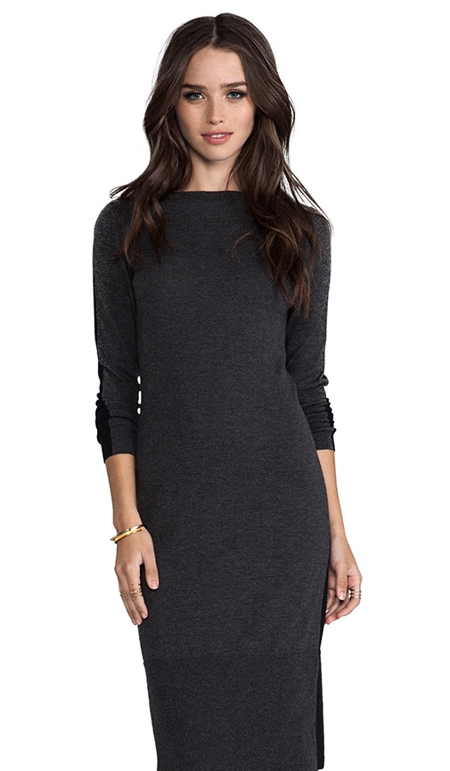 Tissue Cashmere Color Block Boatneck Dress