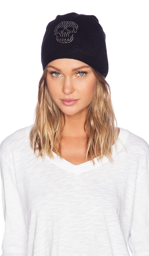 Autumn Cashmere Studded Skull Beanie in Black REVOLVE