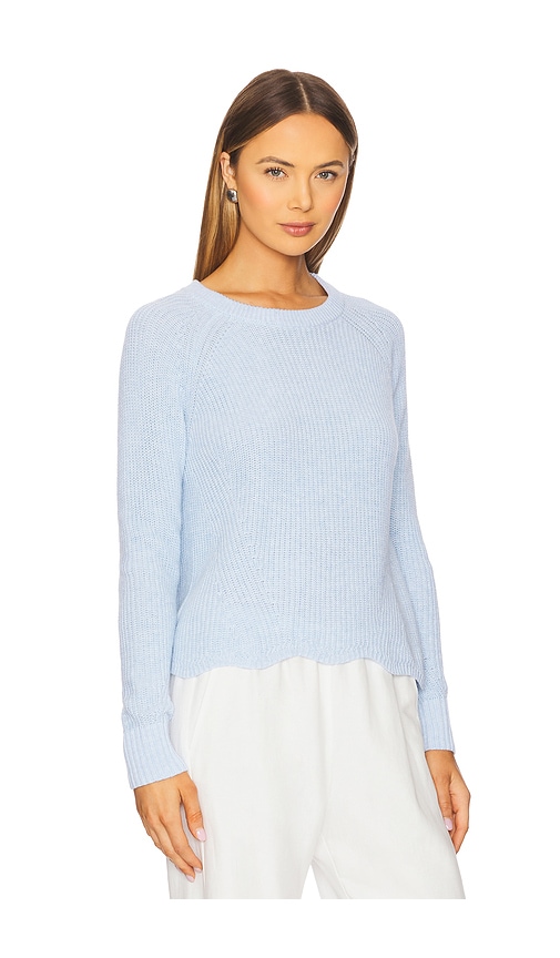 Shop Autumn Cashmere Scallop Shaker Sweatshirt In Baby Blue