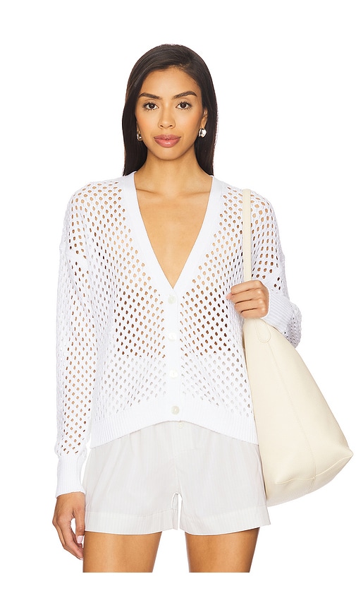 Solid Mesh Cardigan in Ivory. - size XS (also in L, S)