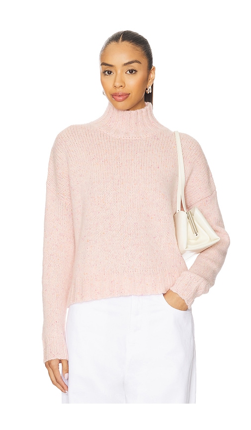 Autumn Cashmere Boxy Chunky Mock Sweater in Pink. - size M (also in XS)