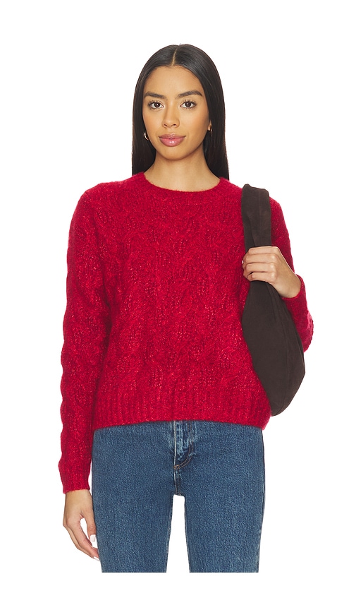 Autumn Cashmere Cable Crew Sweater In Pink