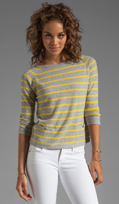 Pencil Stripe Boxy Crew with Pockets