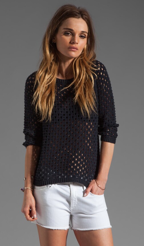 3/4 Sleeve Pointelle Raglan
