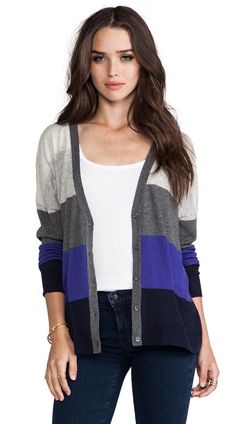 Tissue Cashmere Rectangle Stripe Cardigan