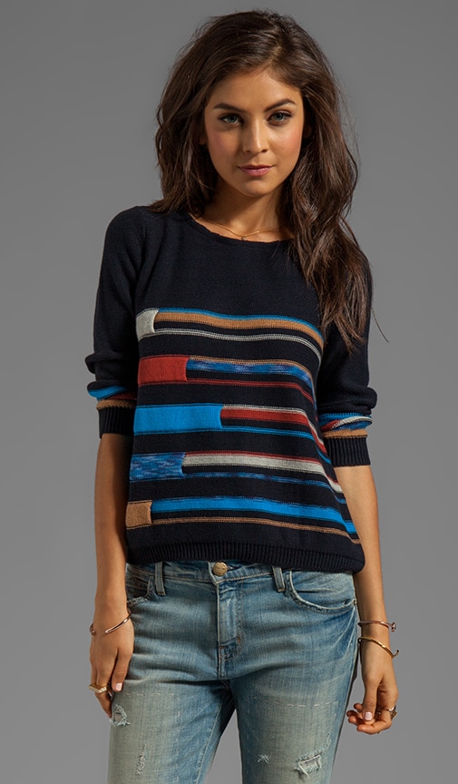 Broken Space Dye Boat Neck Sweater