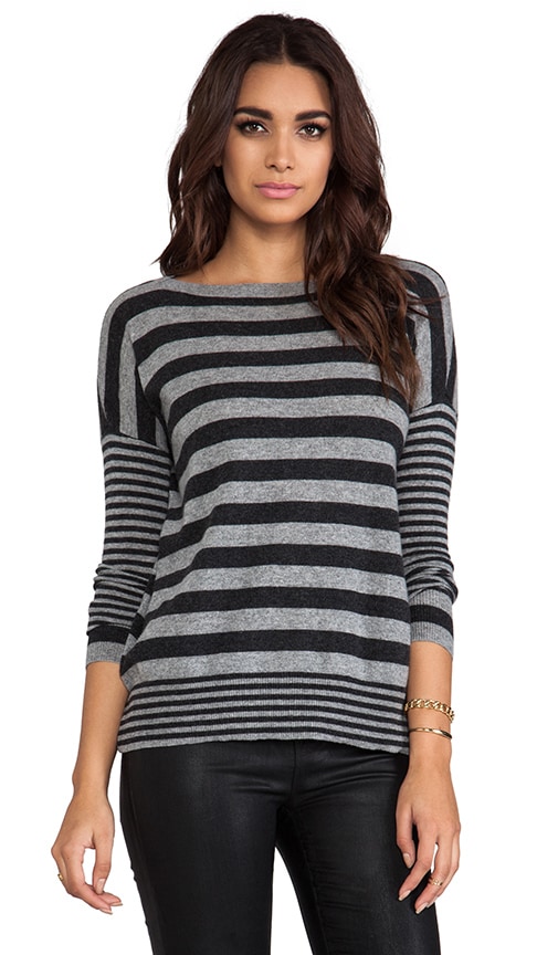Boxy Mixed Stripe Boatneck Sweater