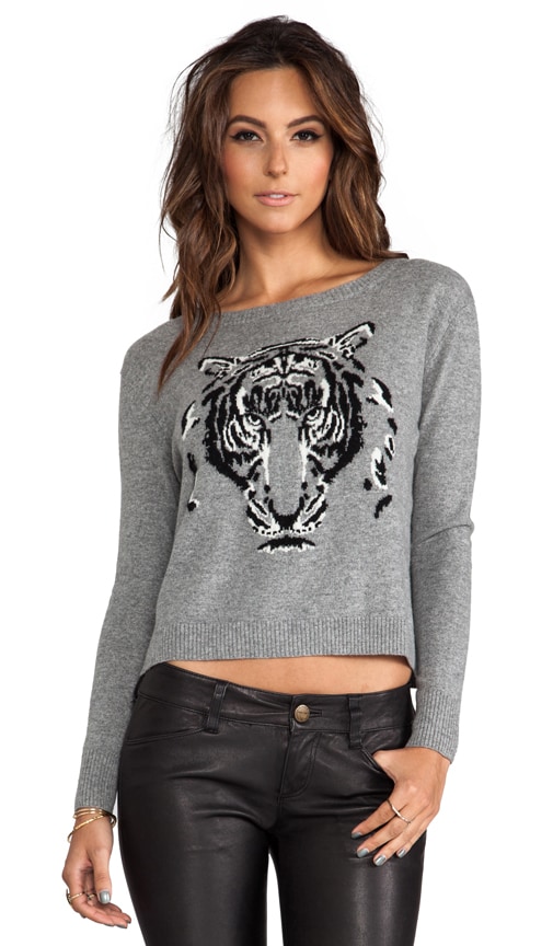 Leopard Intarsia Crew Sweater