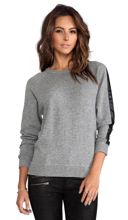 Sweatshirt With Leather Trim