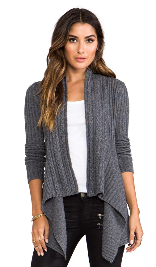 Autumn Cashmere New Rib Drape With Cable In Flannel Revolve