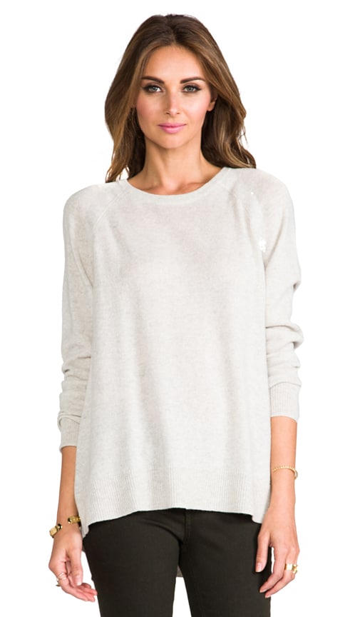 Pleat Back Sequin Raglan Crew