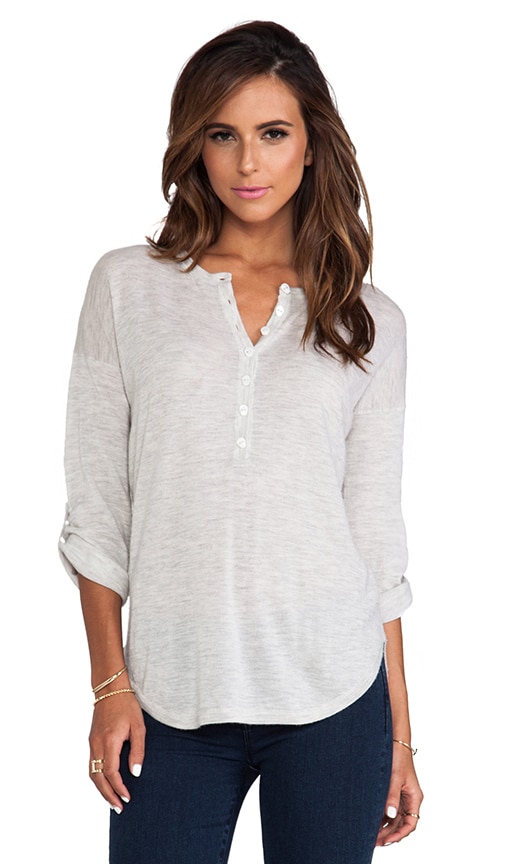 Tab Sleeve Henley w/ Skull Buttons