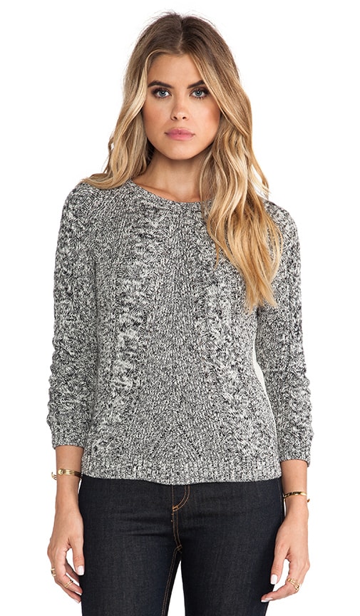 Tweed Cable Front Raglan Sweater