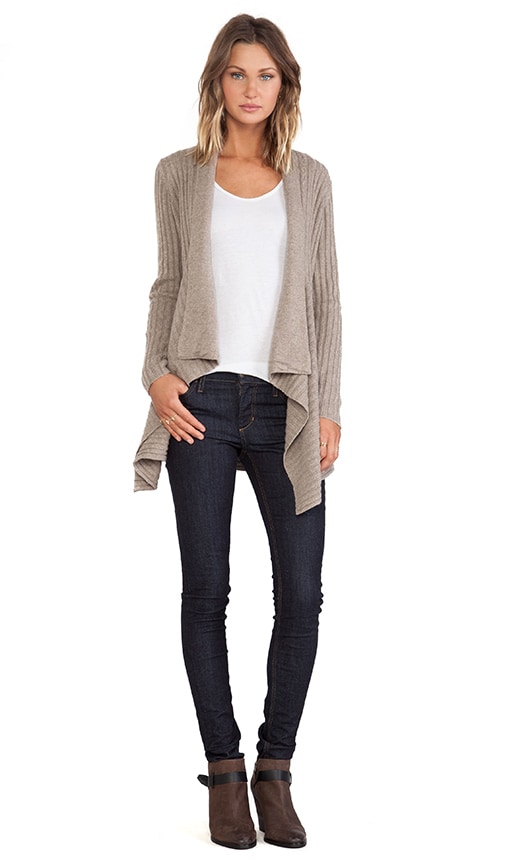 Autumn Cashmere New Rib Drape Sweater In Taupe Revolve