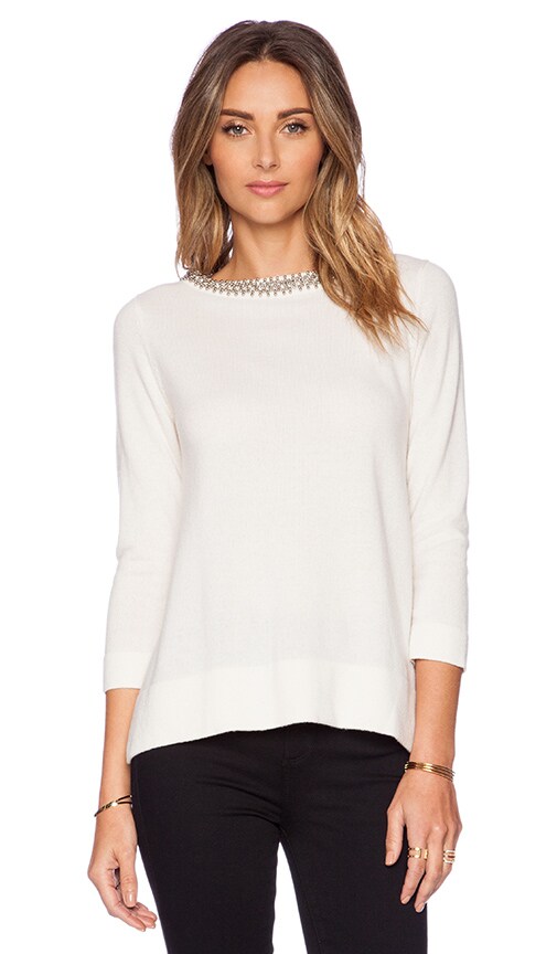 Jeweled Neck Trapeze Sweater